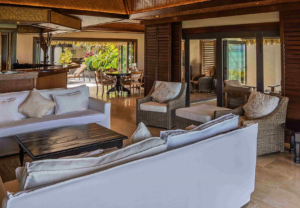 Te Manava Luxury Villas - Presidential Living lounge Area and Dining (Pomare Pittman)