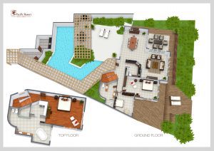 Presidential Beachfront Villa (3 bedroom) Floorplan