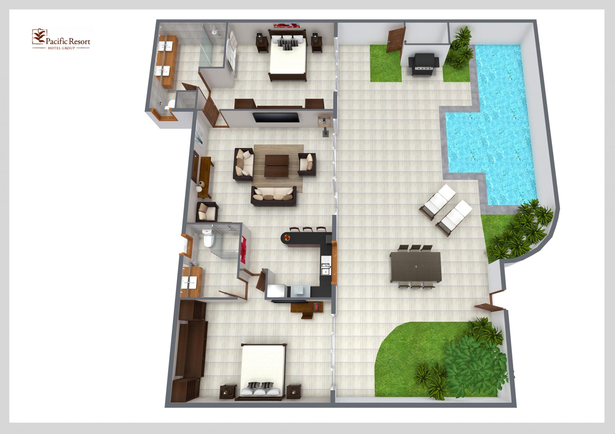Ultimate Pool Villa (2 Bedroom) - Room Plan